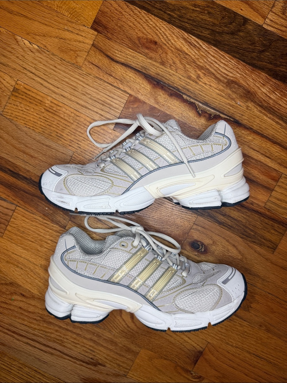 Adidas Cream and Gold Athletic Sneakers - Picture 1 of 6